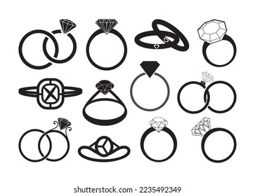 vector de anillo de diamante para impresión, vector de anillo de diamante Clipart, vector de anillo de diamante Ilustración