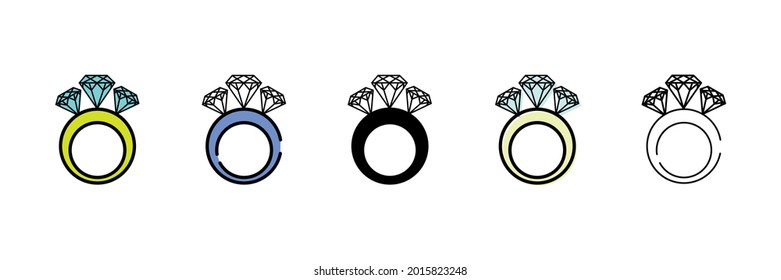 diamond ring vector type icon