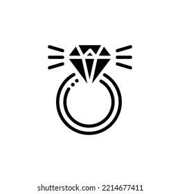 ilustración de icono de anillo de diamantes