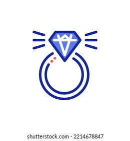 diamond ring wedding icon illustration