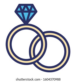 
Diamond rings, gem rings Isolated Vector icon which can be easily modified or edited
