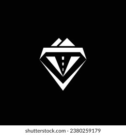 Diamond Road Logo Design. Black and White Logo. Usable for Business Logos. Flat Vector Logo Design Template