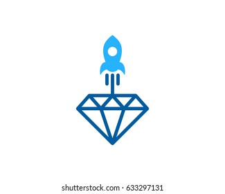 Diamond Rocket Icon Logo Design Element