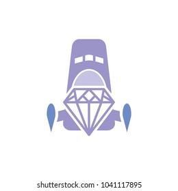 Diamond Rocket Logo Icon Design