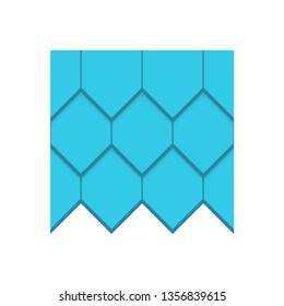 Diamond roof tile pattern vector icon. Made from material i.e. terracotta, slate, metal, steel, ceramic, concrete, plastic, clay or fiberglass. For cover and construction at top of house or building.