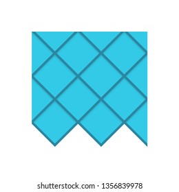 Diamond roof tile pattern vector icon. Made from material i.e. terracotta, slate, metal, steel, ceramic, concrete, plastic, clay or fiberglass. For cover and construction at top of house or building.