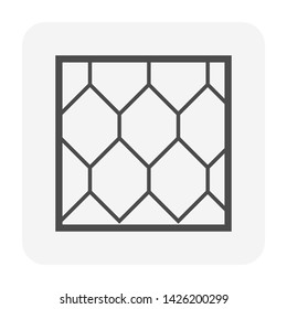 Diamond roof tile pattern vector icon. Made from material i.e. terracotta, slate, metal, steel, ceramic, concrete, plastic, clay or fiberglass. For cover and construction at top of house or building.