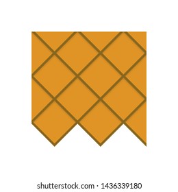 Diamond roof tile pattern vector icon. Made from material i.e. terracotta, slate, metal, steel, ceramic, concrete, plastic, clay or fiberglass. For cover and construction at top of house or building.