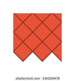 Diamond roof tile pattern vector icon. Made from material i.e. terracotta, slate, metal, steel, ceramic, concrete, plastic, clay or fiberglass. For cover and construction at top of house or building.