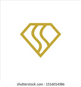 Diamond S vector logo with abstract line style. Suitable for jewelry shop logos.