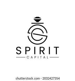 Diamond SC or CS letters logo, simple and minimalist.