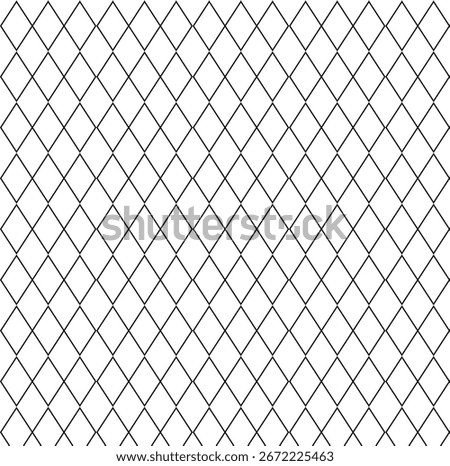 Diamond seamless background pattern vector in black outline. line diagonal diamond seamless pattern. eps 10