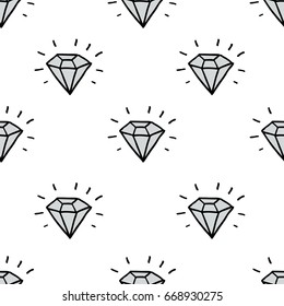 Diamond Seamless Doodle Pattern