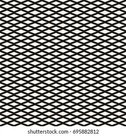 Diamond seamless geometric pattern. Simple stylish vector texture with rhombuses, intersecting lines. Small lozenges abstract monochrome background. Design element for decor, fabric, textile, prints