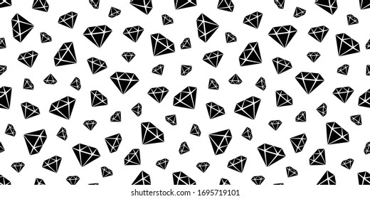 Diamond Seamless Pattern Gem Vector Jewelry Scarf Isolated Repeat Background Tile Wallpaper Cartoon Illustration Design