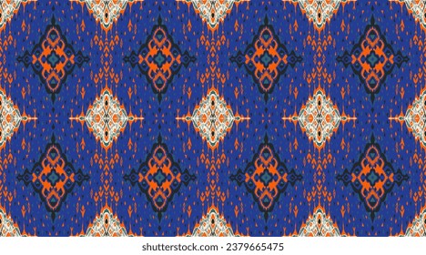 Patrón sin fisuras de diamante. Ornamento de folclore geométrico Ikat. Textura vectorial étnica tribal. Estilo azteca. bordado popular. Alfombra india, marroquí, turca, kazaja, escandinava, gitana, mexicana, africana.