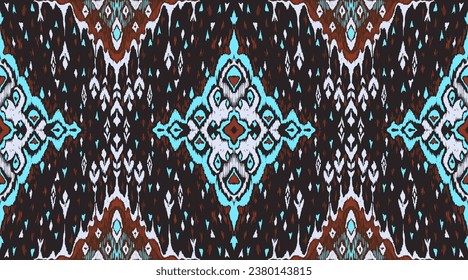 Diamond seamless pattern. Ikat geometric folklore ornament. Tribal ethnic vector texture. Aztec style. Folk embroidery. Indian, Moroccan, Turkish, Kazakh, Scandinavian, Gypsy, Mexican, African rug.