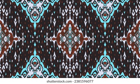 Diamond seamless pattern. Ikat geometric folklore ornament. Tribal ethnic vector texture. Aztec style. Folk embroidery. Indian, Moroccan, Turkish, Kazakh, Scandinavian, Gypsy, Mexican, African rug.