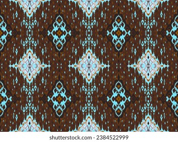 Diamond seamless pattern. Ikat geometric folklore ornament. Tribal ethnic vector texture. Aztec style. Folk embroidery. Indian, Moroccan, Turkish, Kazakh, Scandinavian, Gypsy, Mexican, African rug.