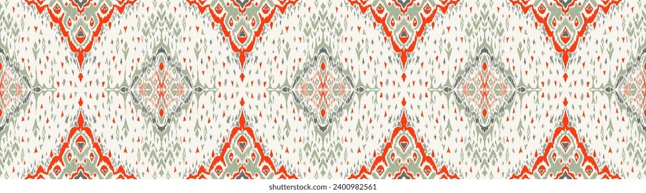 Diamond seamless pattern. Ikat geometric folklore ornament. Tribal ethnic vector texture. Aztec style. Folk embroidery. Indian, Moroccan, Turkish, Kazakh, Scandinavian, Gypsy, Mexican, African rug.