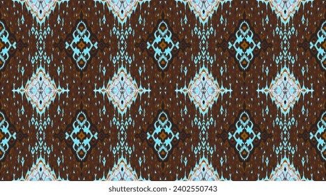 Patrón sin fisuras de diamante. Ornamento de folclore geométrico Ikat. Textura vectorial étnica tribal. Estilo azteca. bordado popular. Alfombra india, marroquí, turca, kazaja, escandinava, gitana, mexicana, africana.