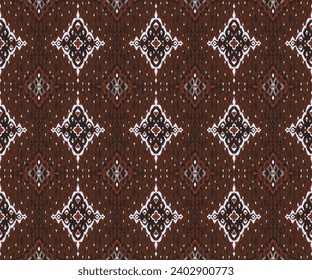 Diamond seamless pattern. Ikat geometric folklore ornament. Tribal ethnic vector texture. Aztec style. Folk embroidery. Indian, Moroccan, Turkish, Kazakh, Scandinavian, Gypsy, Mexican, African rug.
