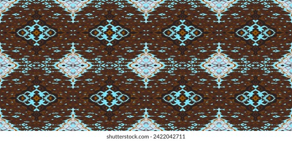 Patrón sin fisuras de diamante. Ornamento de folclore geométrico Ikat. Textura vectorial étnica tribal. Estilo azteca. bordado popular. Alfombra india, marroquí, turca, kazaja, escandinava, gitana, mexicana, africana.