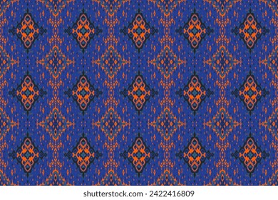 Diamond seamless pattern. Ikat geometric folklore ornament. Tribal ethnic vector texture. Aztec style. Folk embroidery. Indian, Moroccan, Turkish, Kazakh, Scandinavian, Gypsy, Mexican, African rug.