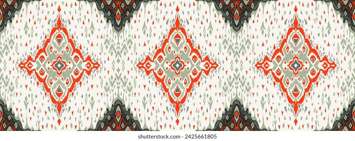 Diamond seamless pattern. Ikat geometric folklore ornament. Tribal ethnic vector texture. Aztec style. Folk embroidery. Indian, Moroccan, Turkish, Kazakh, Scandinavian, Gypsy, Mexican, African rug. svg