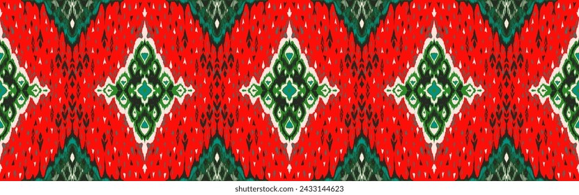 Diamond seamless pattern. Ikat geometric folklore ornament. Tribal ethnic vector texture. Aztec style. Folk embroidery. Indian, Moroccan, Turkish, Kazakh, Scandinavian, Gypsy, Mexican, African rug.