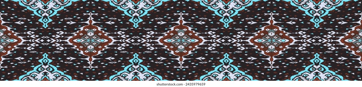 Patrón sin costuras de diamante. Adorno de folclore geométrico Ikat. Textura de vector étnico tribal. Estilo azteca. Bordado popular. Alfombra india, marroquí, turca, kazaja, escandinava, gitana, mexicana, africana.