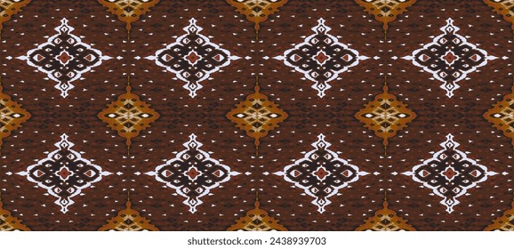 Diamond seamless pattern. Ikat geometric folklore ornament. Tribal ethnic vector texture. Aztec style. Folk embroidery. Indian, Moroccan, Turkish, Kazakh, Scandinavian, Gypsy, Mexican, African rug.