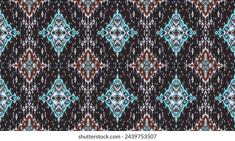 Patrón sin costuras de diamante. Adorno de folclore geométrico Ikat. Textura de vector étnico tribal. Estilo azteca. Bordado popular. Alfombra india, marroquí, turca, kazaja, escandinava, gitana, mexicana, africana.
