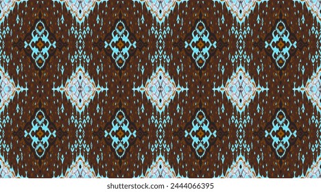 Diamond seamless pattern. Ikat geometric folklore ornament. Tribal ethnic vector texture. Aztec style. Folk embroidery. Indian, Moroccan, Turkish, Kazakh, Scandinavian, Gypsy, Mexican, African rug.