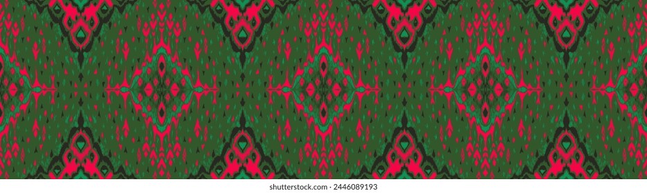 Nahtloses Rautenmuster. Ikat geometrische Folklore Ornament. Textur der ethnischen Vektorgrafik. Azteken-Stil. Folk Stickerei. indisch, marokkanisch, türkisch, kasachisch, skandinavisch, zigeunerisch, mexikanisch, afrikanisch.