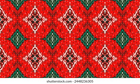Patrón sin costuras de diamante. Adorno de folclore geométrico Ikat. Textura de Vector étnico tribal. Estilo azteca. Bordado de Folk. Alfombra india, marroquí, turca, kazaja, escandinava, gitana, mexicana, africana.