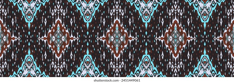 Diamond seamless pattern. Ikat geometric folklore ornament. Tribal ethnic vector texture. Aztec style. Folk embroidery. Indian, Moroccan, Turkish, Kazakh, Scandinavian, Gypsy, Mexican, African rug.
