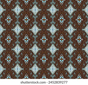 Diamond seamless pattern. Ikat geometric folklore ornament. Tribal ethnic vector texture. Aztec style. Folk embroidery. Indian, Moroccan, Turkish, Kazakh, Scandinavian, Gypsy, Mexican, African rug.