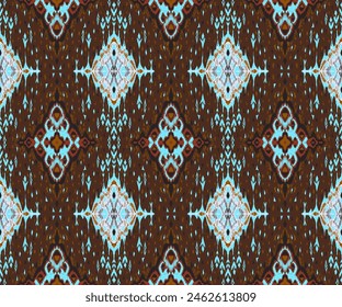 Diamond seamless pattern. Ikat geometric folklore ornament. Tribal ethnic vector texture. Aztec style. Folk embroidery. Indian, Moroccan, Turkish, Kazakh, Scandinavian, Gypsy, Mexican, African rug.