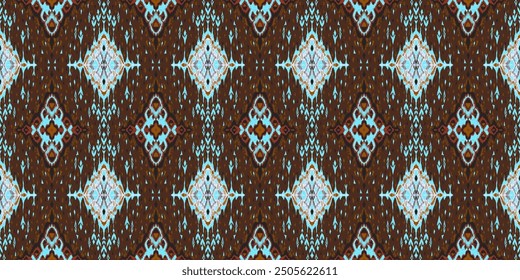 Patrón sin costuras de diamante. Ornamento geométrico del folclore de Ikat. Textura de Vector étnico tribal. Estilo azteca. Bordado de Folk. Alfombra india, marroquí, turca, kazaja, escandinava, gitana, mexicana y africana.