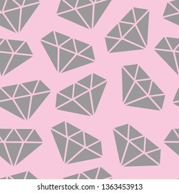 Diamond seamless pattern - jewelry vector - repeat wallpaper