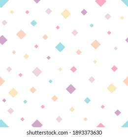 Diamond Seamless Pattern with Pastel Color. Dot Shapes Background. Can used for gift paper, invitation card for kids, Wallpaper Interior, Book cover, etc - EPS 10 Vector