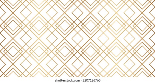 Diamond seamless pattern. Repeated gold fancy background. Modern art deco texture. Repeating gatsby patern for design prints. Repeat geometric wallpaper. Abstract geo lattice. Vector illustration