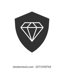 Diamond Security Shield Icon Sign Symbol