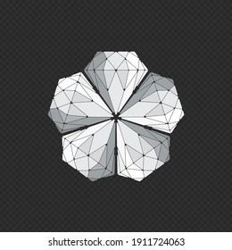 Diamantsatz. Kristallsymbol. Gemstone sign Konzept. Brillante Vektorgrafik auf schwarzem Hintergrund. 