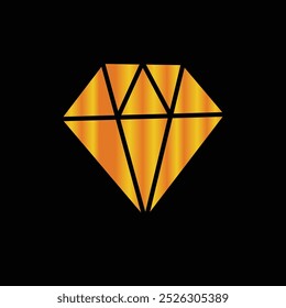 Diamond set icon in flat. Gem logo isolated illustration. Crystal on black  background. Vintage vector