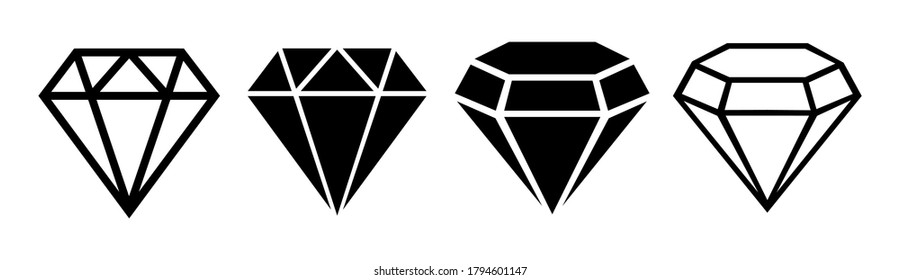 Icono de juego de diamantes. Ilustración vectorial. Icono plano simple