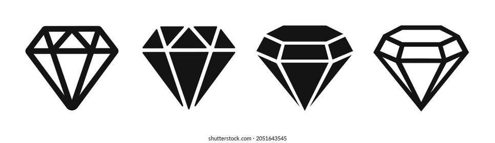 Diamond set icon. Vector illustration. Simple flat icon