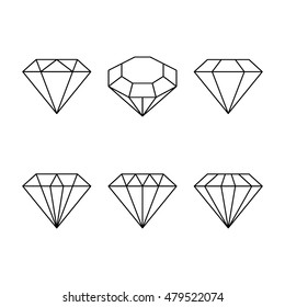 Icono de conjunto de diamantes. Ilustración vectorial.