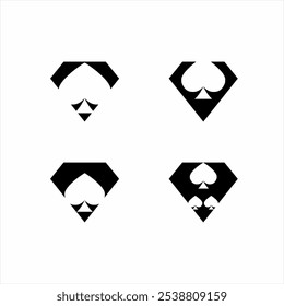 Diamond set logo design with Ace of spades.